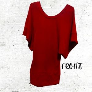 Deep Red Sweater Tunic Top